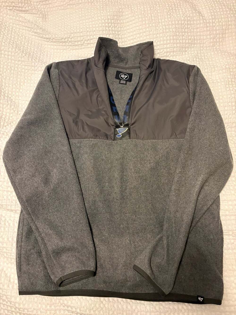 '47 St. Louis Blues Quarter-Zip Fleece Pullover Size Medium Gray